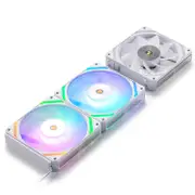LTC CF121D PC Case Fan Daisy-Chain Connection 5V 3Pin ARGB Lighting 4 Pin PWM Case Fan Reverse Blade (White) [3 Pack]