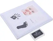 HANABASS Hand and Foot Photo Frame Footprint Expecting Newborn Nursery Feet Months Signs Oh Prints Handprint Picture Frame Desktop Adornment Frame White