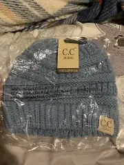 C.C Beanies Kids Blue Cable Knit Winter Hat Toboggan