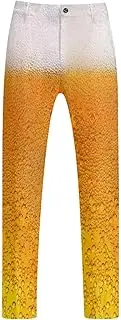 [Generic] Men Sports Pants Printed Casual Dress Pants Festival Dress Festival Celebration Outdoor Pants Gift Boy