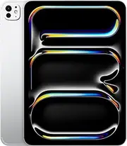 Apple iPad Pro 11-inch (M4): Ultra Retina XDR Display, 2TB, Landscape 12MP Front Camera/12MP Back Camera, Wi-Fi 6E + 5G Cellular with eSIM, Face ID, All-Day Battery Life, Nano-Texture Glass — Silver