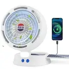 10400mAh Solar Camping Fan with LED Lantern, Rechargeable Portable Fan White