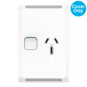 Clipsal Pro Single Vertical Powerpoint 15A Skin White | P3015V15C-XW