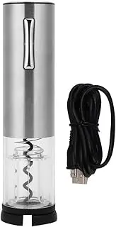 Electrical Bottle Opener Made of Stainless Steel Wine Bottle Opener, Rechargeable USB Corkscrew with Foil Cutter, for Restaurant Hotel 183 Mm Height