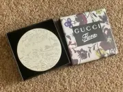 Authentic GUCCI Beauty Floral Double-sided Pocket MakeUp Mirror In Gold/ Silver