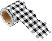 Operitacx 1Roll Removable Bulletin Board Border Trim and Checkered Pattern Paper for Classroom Decor DIY Craft Projects and Scrapbooking