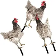 Toddmomy 3pcs Acrylic Chicken Statue Outdoor Garden Stake Decor Garden Stake Art for Yard Decor