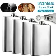 Stainless Steel 8-18oz Hip Liquor Whiskey Alcohol Flask Cap Pocket Wine Bottle