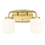 Brushed Gold Bathroom Vanity Light, Farmhouse Brass Sconces Wall Lighting wit...