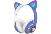 Polaroid Foldable RGB Wireless Kids Over-Ear Headphones (Blue)