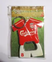 CARLSBERG LIVERPOOL No.8 GERRARD Shirt BOTTLE OPENER Keychain 2011 Malaysia