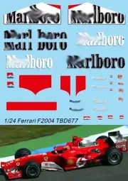 1/24 Decals for Ferrari F2004 Michael Schumacher F1 2004 TB Decal TBD677