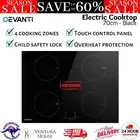 Devanti Electric Induction Cooktop 70cm Ceramic 4 Zones Hot Plate Cook Top Stove