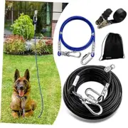 Dog Runner for Yard, Dog Trolley Cable System Aerial Run Zip Line for Large