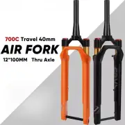 Gravel Bicycle Air Suspension Fork 700C Road Bike Front Fork Tapered Travel 40mm