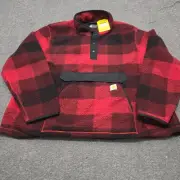 Carhartt Red/Black Fleece Pullover Men’s Warmer Relaxed Fit NWT OJ4991-M Sz 2XL