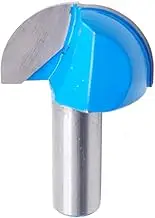 Rannb Carpenter Round Nose Router Bit Two Flutes Radius Core Box Router Bit 1/2" Shank 1 1/2" Cutting Diameter -Pack of 1