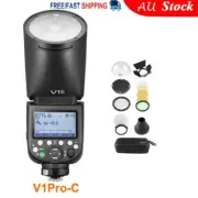 Godox V1Pro-C TTL HSS Round Head Flash Speedlite for Canon + AK-R1 Diffuser Kit