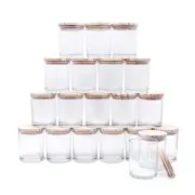Thick Candle Jars for Making Candles 20 Pcs 7 OZ Empty Jars with Wood Lids fo...