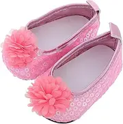 Hohopeti Cute Sequin Shoes for Dolls 18 Inch Girls' Toys Summer Party Accessory Doll Footwear Set