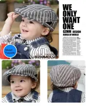 Handsome Stripe Everyday Baby Boy Cotton Hat Cap Beanie / 6 month-2 yrs