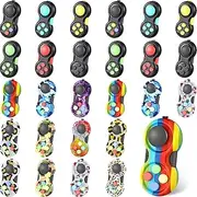 30 Pcs Fidget Pad Mini Fidget Controller Handheld Game Controller Fidget Toy 8 Fidget Functions Fidget Clicker Classic Controller Game Pad for Adult Teens Anxiety and Stress Relief (Classic Style)