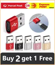 USB Type A Male to USB C Type C Female Charging Port Adapter Fast Converter/OTG