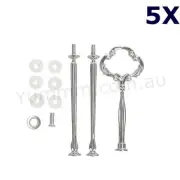 5x 3Tier Cake Stand Fitting HEAVY Silver CLOVER Handle Wedding High Tea Hardware