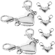 LOLIPPYY 6pcs Magnetic Heart-Shaped Clasp Locking Magnetic Jewelry Clasp Jewelry Accessories for Necklaces and Bracelets
