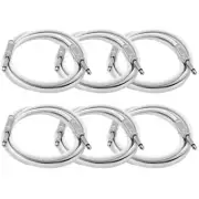 6 Pack of 6 Foot White TS to TS Patch Cables PA/DJ Cords 1/4 Inch TS Mono