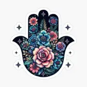 Midnight Meadow Hamsa Sticker by C Autumn Trapp Original Art 3" x 3"