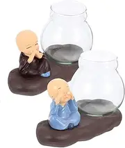 Abaodam 2Pcs Desktop Hydroponic Vase Artistic Resin Plant Propagation Station for Scindapsus Aureus Decor for Office Bedroom and More