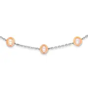 14K White Gold Wg Cream Color Fw Cultured Pearl Necklace