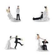 Funny Polyresin Figurine Wedding Cake Toppers Bride Groom Humor Marriage Favor