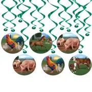 Farm Animal Hanging Whirl Decorations 12 Pack Farm Birthday Party Decorations