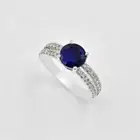 Natural Blue Sapphire 925 Sterling Silver Women Proposal Ring For Halloween Day