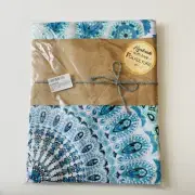 NIP Folkulture Ocean Peacock Tapestry Sheet Twin Bedspread Bohemian 55X85