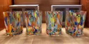 Arte di Murano Glasses, Set of 4, Handmade, Blown Glass, Alessandro Coppola NEW