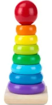 Melissa And Doug Rainbow Stacker Wooden Ring Educational Toy - Wooden Rainbow