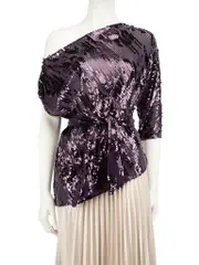 Purple Sequin Top with Belt