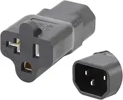 C14 to 5-15 & Power Adapter, 320 C14 Kettle Plug Male Power Adaptor 3-Pole Wiring Acessory Black