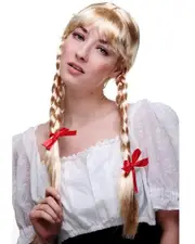 Blonde Pigtail Costume Fringe Wig