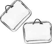 VILLFUL 2pcs Clear Storage Bags with Handles Quilt Container for Blankets Quilts and Seasonal Clothes for Moving Travel and Home Organization