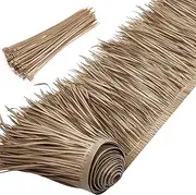 Yilloog Palm Thatch Roll Palm Thatch Runner Roll Mexican Style Straw Roof Panels Tiki Hut Palapa Straw Roofs Duck Blind Grass for Tiki Bar Hut Garden Patio(8 M/ 26.3 ft,Gray Brown)