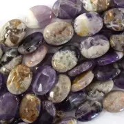 20mm natural amethyst flat oval beads 15.5" strand