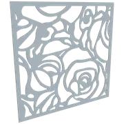 ProtectorAl 300 - 1200 x 300 - 1200mm Silver Matt / Gloss White Roses Unframed Composite Deco Panel