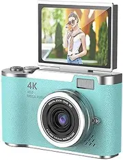 4K Digital Camera for Photo, Portable Retro Camera with Flip Screen, Compact Retro Camera for Outdoor (Blue 1 Set)
