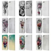 OFFICIAL RIZA PEKER SKULLS 6 LEATHER BOOK CASE FOR APPLE iPOD TOUCH MP3