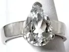 White Lab Sapphire Size 10 Ring 925 Sterling Silver USA Made 3.65ct Pear