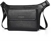 [Fuaihui] Men’s Shoulder Bag Chest Bag, PU Leather Cross Body Bag Men, Lightweight, Anti Theft Crossbody Bag Men Waterproof for Working, Hiking, Travel Daily Use